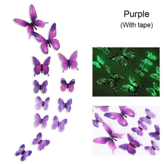 Set de fluturi luminoși pentru perete - violet