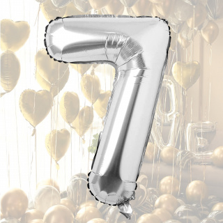 Baloane gonflabile numere maxi argintiu - 7