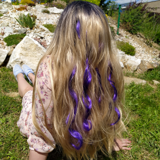 Extensii de păr colorate - violet