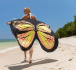 Rochie de plajă - aripi de fluture XS-M - galben
