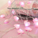 Ghirlandă cu LED-uri - inimă roz