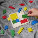 Puzzle geometric pentru copii - pătrate
