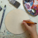 Planșetă rotundă din lemn pentru pictură